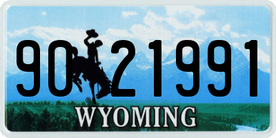 WY license plate 9021991
