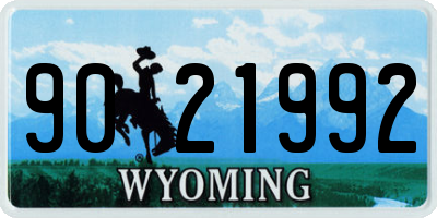 WY license plate 9021992