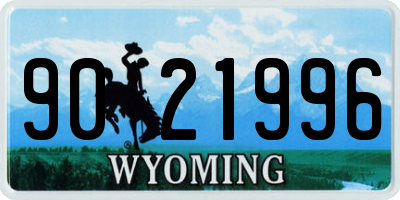 WY license plate 9021996