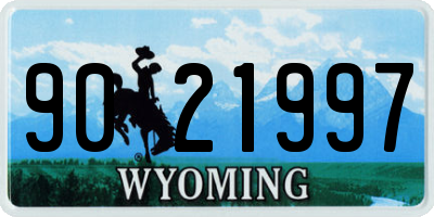 WY license plate 9021997