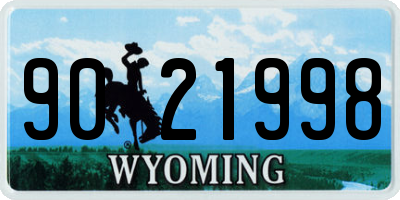 WY license plate 9021998