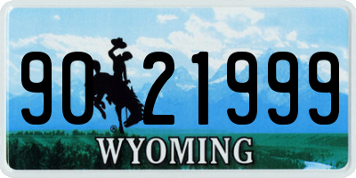 WY license plate 9021999