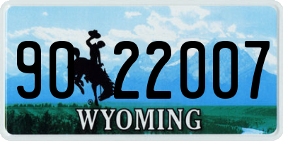WY license plate 9022007