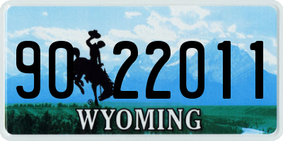 WY license plate 9022011