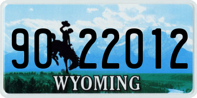 WY license plate 9022012