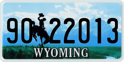 WY license plate 9022013