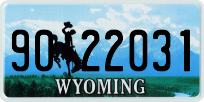 WY license plate 9022031