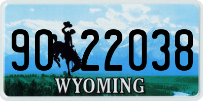 WY license plate 9022038