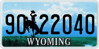 WY license plate 9022040