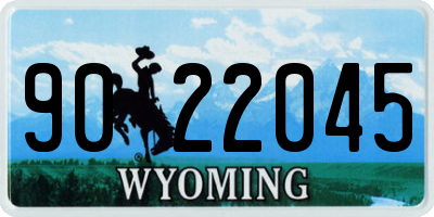 WY license plate 9022045