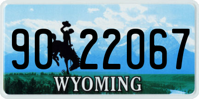 WY license plate 9022067