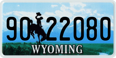 WY license plate 9022080