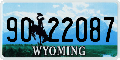 WY license plate 9022087