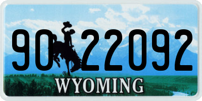 WY license plate 9022092