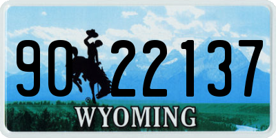 WY license plate 9022137