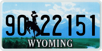 WY license plate 9022151