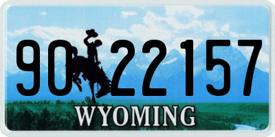 WY license plate 9022157
