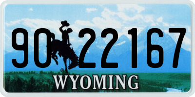 WY license plate 9022167
