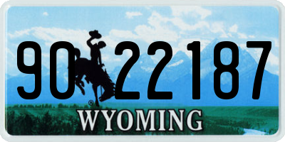 WY license plate 9022187
