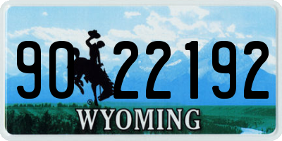 WY license plate 9022192