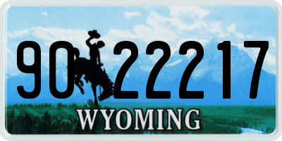 WY license plate 9022217