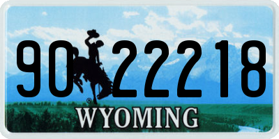 WY license plate 9022218