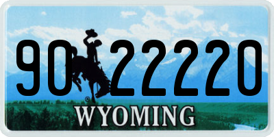 WY license plate 9022220