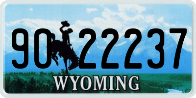 WY license plate 9022237