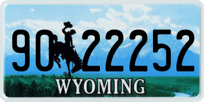 WY license plate 9022252