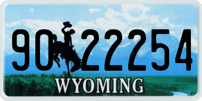 WY license plate 9022254