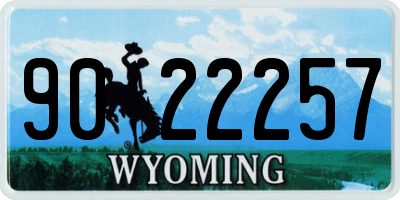 WY license plate 9022257