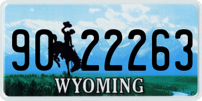 WY license plate 9022263