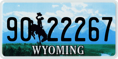 WY license plate 9022267