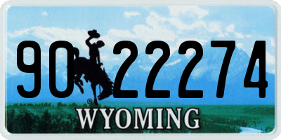 WY license plate 9022274