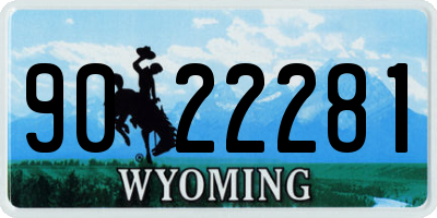 WY license plate 9022281