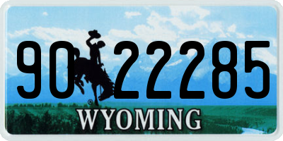 WY license plate 9022285