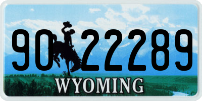 WY license plate 9022289