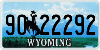 WY license plate 9022292
