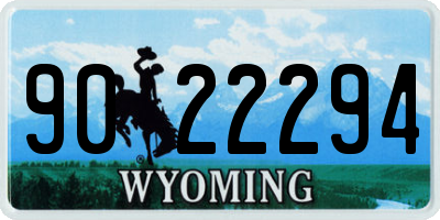 WY license plate 9022294