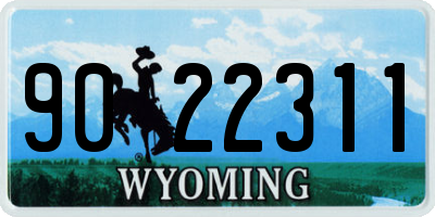 WY license plate 9022311