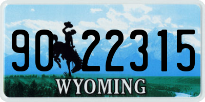 WY license plate 9022315