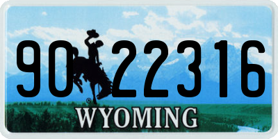 WY license plate 9022316