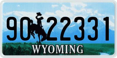 WY license plate 9022331
