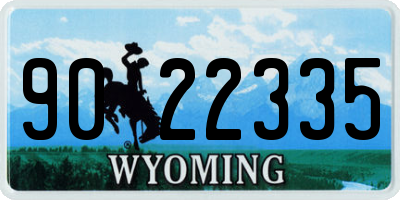 WY license plate 9022335