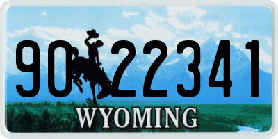 WY license plate 9022341