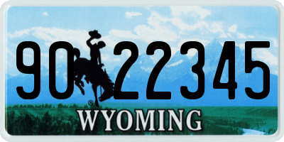WY license plate 9022345