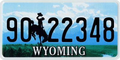 WY license plate 9022348