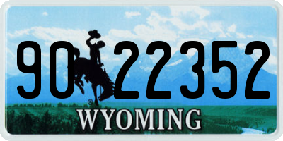 WY license plate 9022352