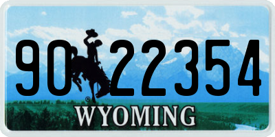 WY license plate 9022354