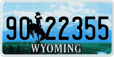 WY license plate 9022355